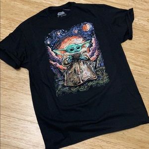 Van Gogh baby Yoda Star Wars tee shirt